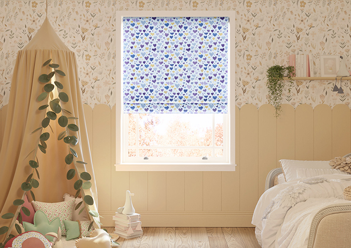 Sweetheart, Purple - Motorised Roman Blind - Image 3